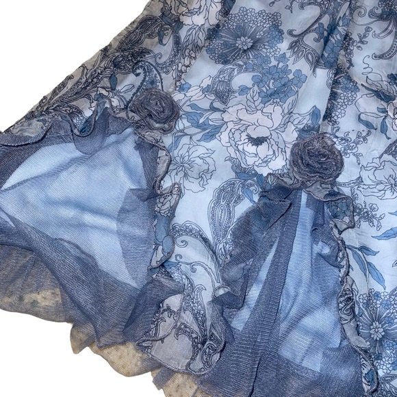 Biscotti Collection Little Girls Dress Floral Rosettes Sheer Lined Summer Dress - Picture 4 of 6